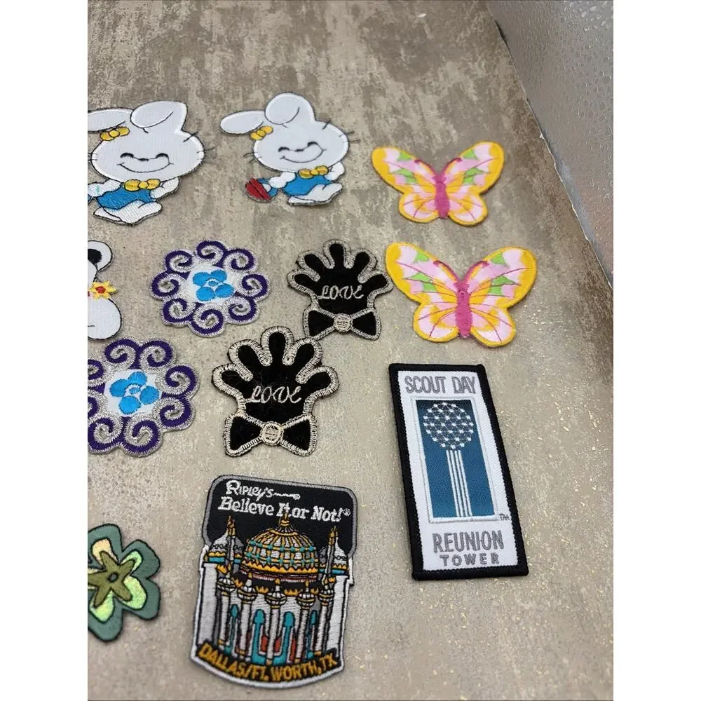 23 Pcs Random Assorted Embroidered Iron on Patches, Cute Sewing Applique for Jac